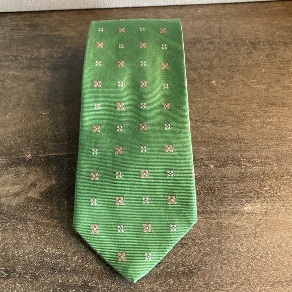 Brooks Brothers Mens Makers Grass Green Silk‎ Floral Print Tie 60x3.5" Preppy - Picture 1 of 8